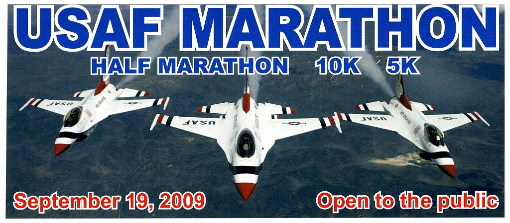USAF Half Marathon 2009 010.jpg - One of many flyers for the race. Well advertised indeed.